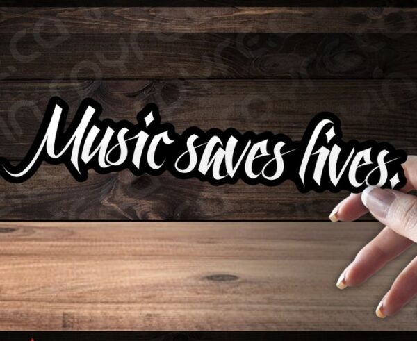 MUSIC SAVES LIVES Glossy Vinyl Decal / Sticker 8in | Rock Rap Metal Country EdM Hip Hop Classical Jazz Pop Folk Electronic Latin Funk Disco