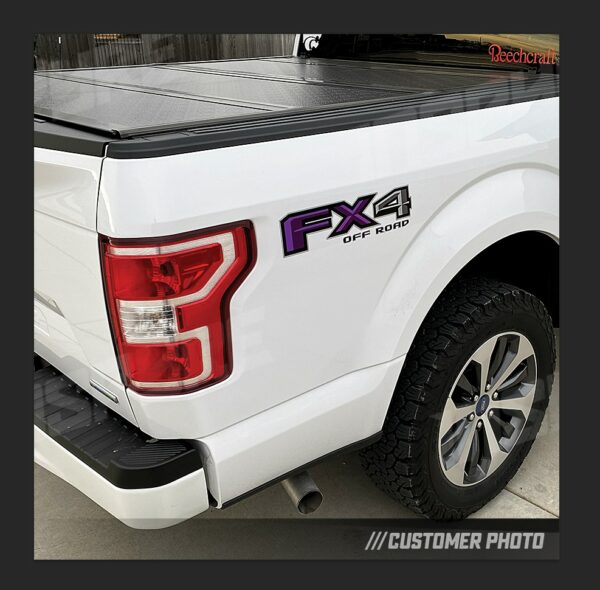 Ford F-150 Custom PURPLE / GRAY FX-4 FX4 Off Road Decals / Stickers Truck Box / Bed Side | Set of 2 | Made in Canada - Image 3