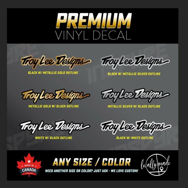 Troy Lee Designs Decal / Sticker • ANY SIZE • Vehicle Window Toolbox Tank Helmet Bike Window Custom Project Display MX Moto MTB RC Racing - Image 2