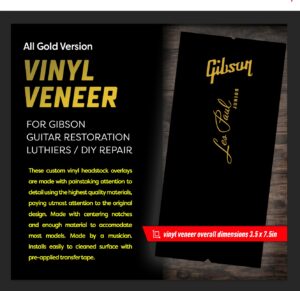 Gibson Les Paul JUNIOR Headstock Veneer / Overlay - All Gold version