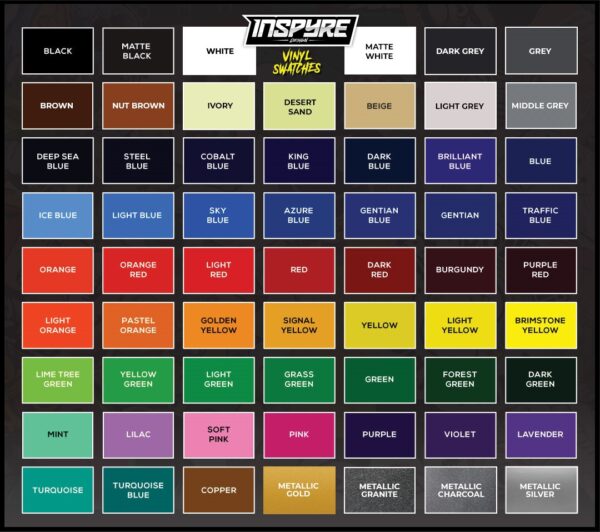 Inspyre Design Solid Color Vinyl Swatches