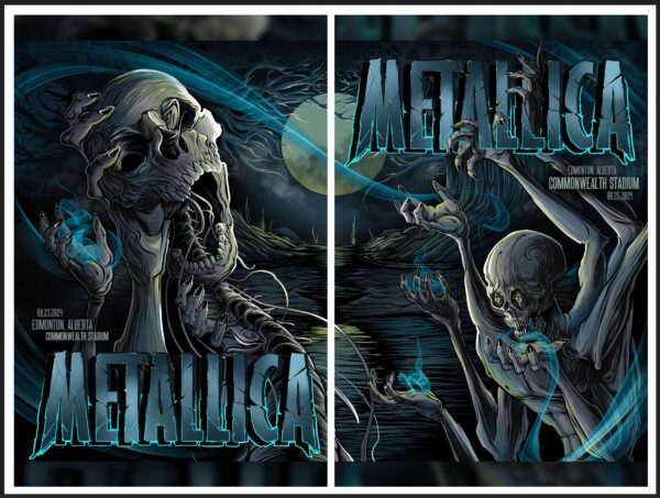 Metallica Edmonton Matching Poster Set Night 1 & Night 2 |  2024 M72 Tour Commonwealth Stadium | 18x24in
