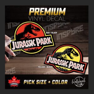 Jurassic Park Custom Decal / Sticker • ANY SIZE • Vehicle Wall Window Cosplay Halloween