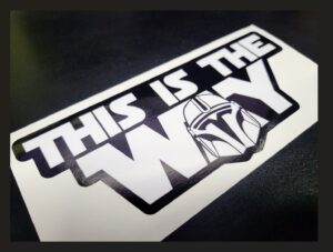 THIS IS the WAY Custom Star Wars x Tesla mashup Decal / Sticker • Pick a Size