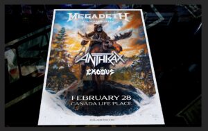 MEGADETH Canada 2026 Tour • Bearskin Mountie Custom Concert Poster • 18 x 24in • London Canada Life Place