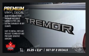 Ford F-150 TREMOR Custom LIGHT GREY / DARK GREY / BLACK - Decals / Stickers Bed Side, Set of 2