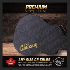 Chibson Custom Vinyl Decal / Sticker for Guitar Case Vehicle Window Laptop Wall | ANY SIZE or COLOR