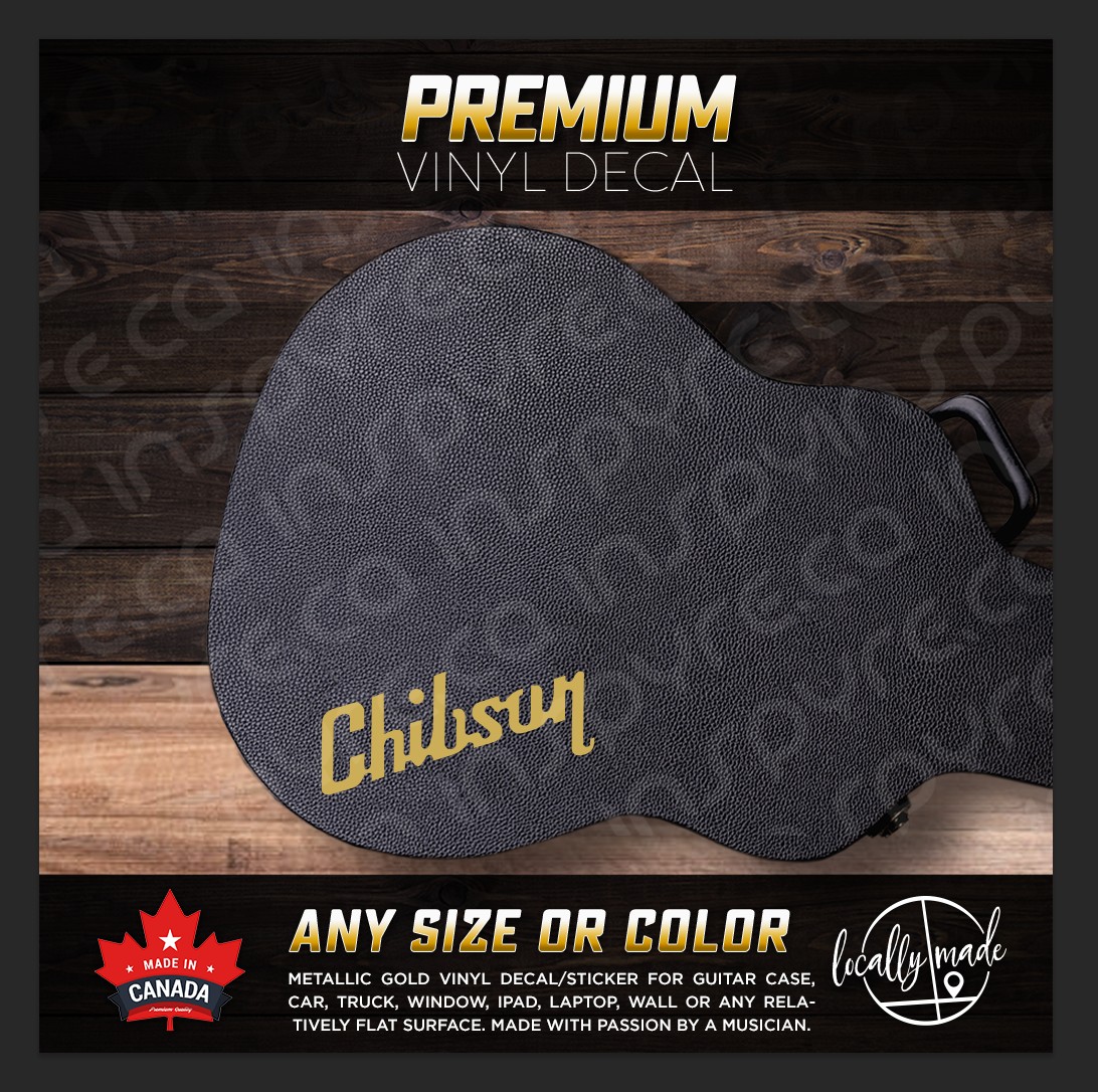 Chibson Custom Vinyl Decal / Sticker for Guitar Case Vehicle Window Laptop Wall | ANY SIZE or COLOR