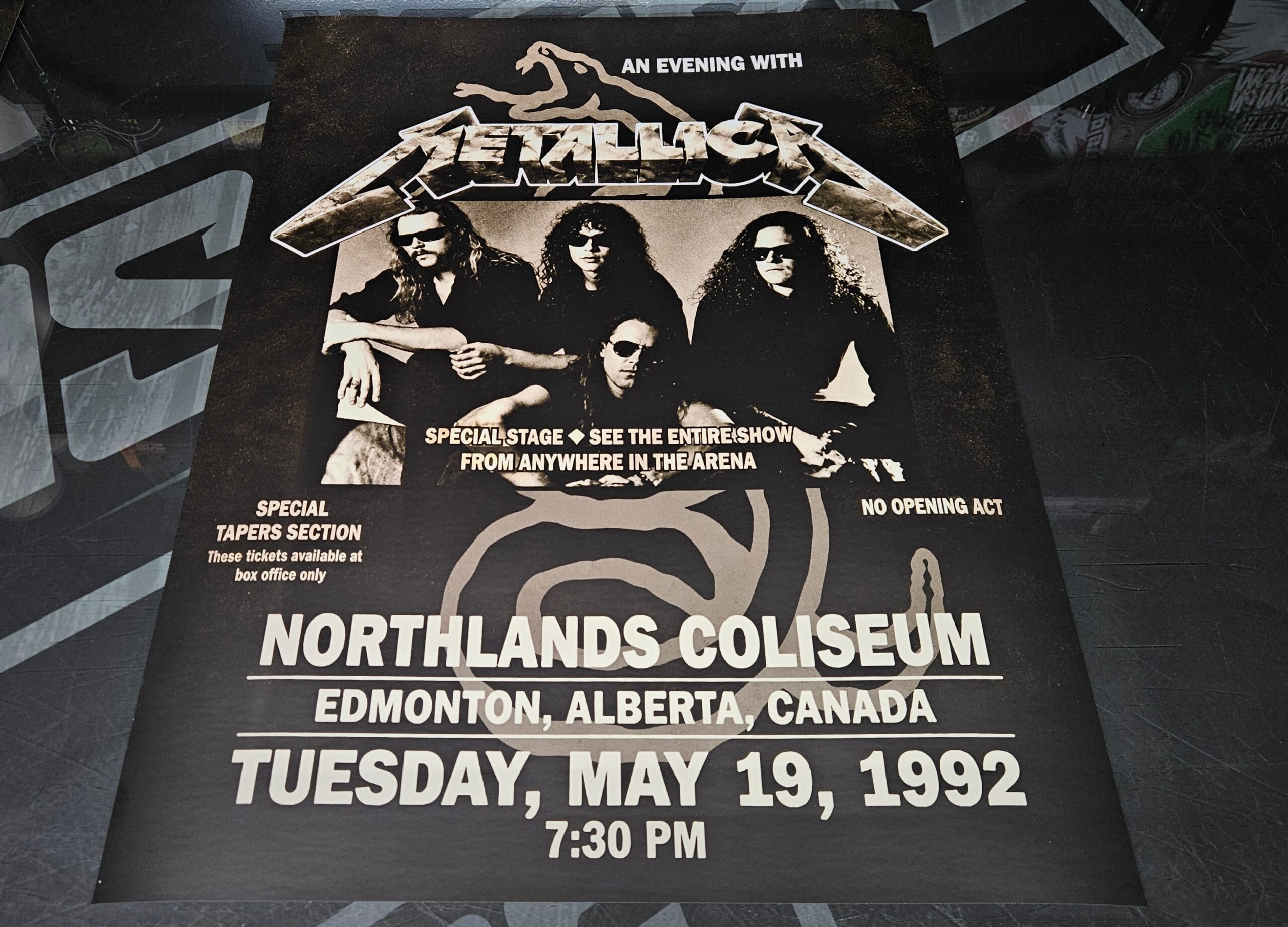 Metallica 1992 Edmonton Coliseum Custom Poster Print | 18x24in or 24x36in